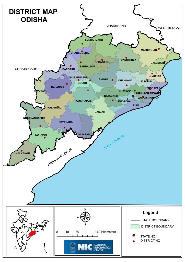 Odisha District Map